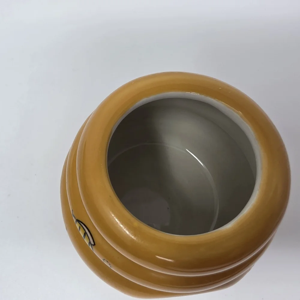 Ceramic Mini Honey Jar 140ml with Lid and Dipper Stick Retro Honey Storage Conta